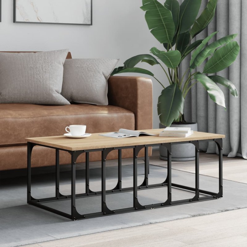 Mesa de centro madera de ingeniería roble Sonoma 100x50x35,5 cm VX-833379